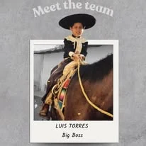 Luis Torres en su foto de infancia, tarjeta de Meet the team